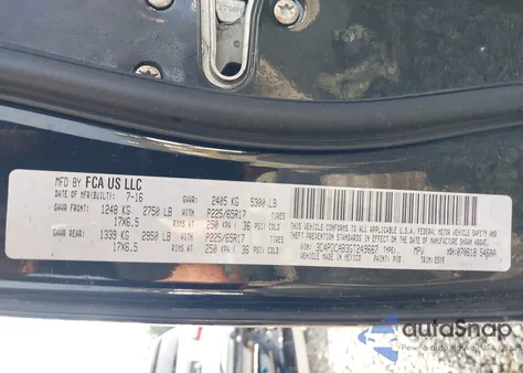 2016 Dodge Journey Se z USA, uszkodzony, nr VIN 3C4PDCAB3GT249667